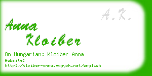 anna kloiber business card